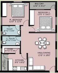 Shanta Satellite Township Block E (2BHK+2T (1,180 sq ft) 1180 sq ft)