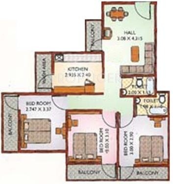 Green Amans Heritage A (2BHK+2T (1,050 sq ft) 1050 sq ft)