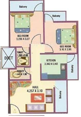 Green Amans Galaxy (2BHK+2T (900 sq ft) 900 sq ft)