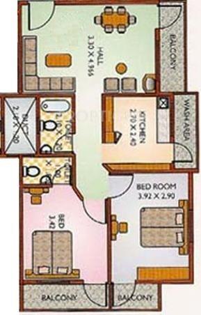 Green Amans Heritage B (2BHK+2T (850 sq ft) 850 sq ft)