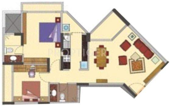 West Pioneer Metro Residency (2BHK+2T (1,050 sq ft) 1050 sq ft)