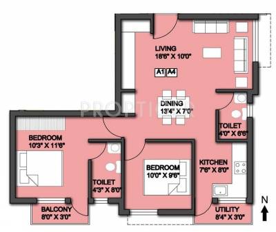 Winner Winners Nakshatra (2BHK+2T (972 sq ft) 972 sq ft)