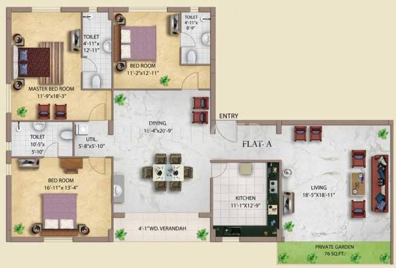 Eden Imperial (3BHK+3T (2,758 sq ft) 2758 sq ft)