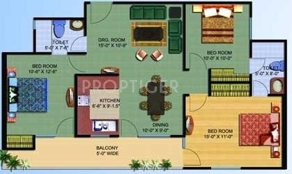 Ajnara Gen X (3BHK+2T (1,425 sq ft) 1425 sq ft) Ajnara Gen X (3BHK+2T (1,425 sq ft) 1425 sq ft)