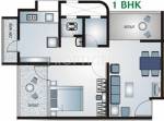 DSK Sundarban (1BHK+1T (689 sq ft) 689 sq ft)