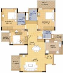 Oceanus Monarda (3BHK+3T (1,327 sq ft) 1327 sq ft)