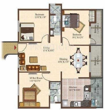 Sowparnika Sai Krishna (3BHK+2T (1,298 sq ft) 1298 sq ft)