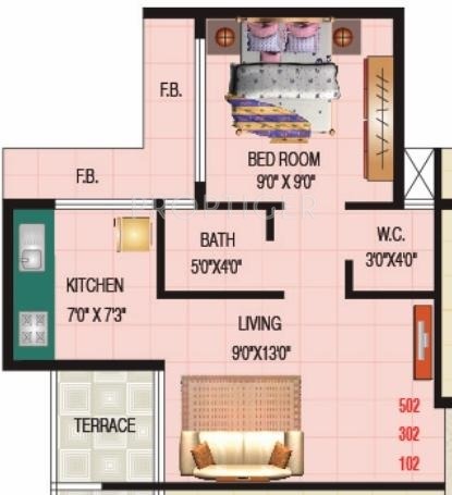 Today Wisdom (1BHK+1T (590 sq ft) 590 sq ft)