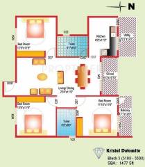 Kristal Dolomite (3BHK+2T (1,477 sq ft) 1477 sq ft)