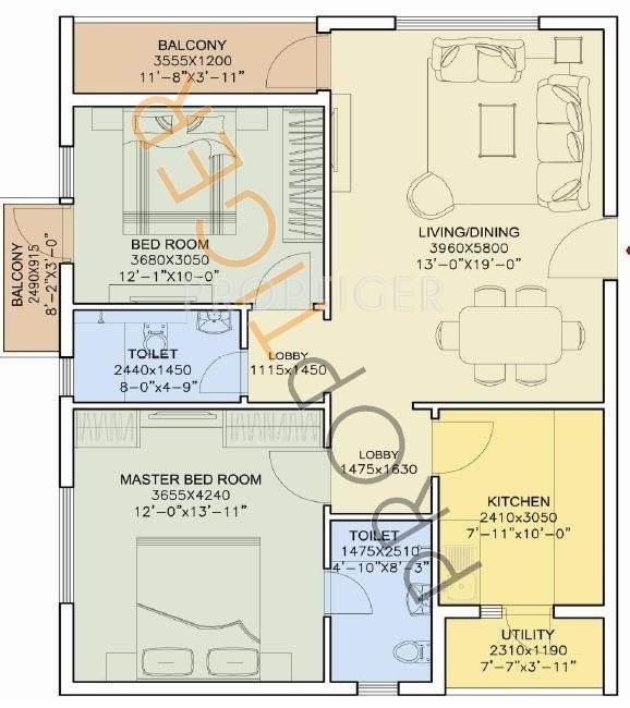 DLF New City Heights (2BHK+2T (1,530 sq ft) 1530 sq ft) DLF New City Heights (2BHK+2T (1,530 sq ft) 1530 sq ft)