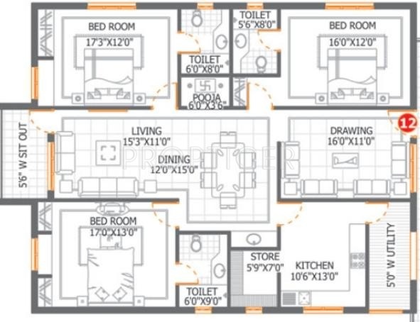 DSR Aditya DSR Lake Side (3BHK+3T (2,310 sq ft)   Pooja Room 2310 sq ft) DSR Aditya DSR Lake Side (3BHK+3T (2,310 sq ft)   Pooja Room 2310 sq ft)