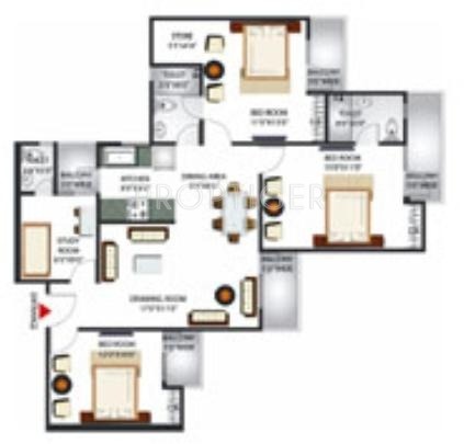 Gaursons Grandeur 2 (3BHK+3T (1,623 sq ft) + Study Room 1623 sq ft) Gaursons Grandeur 2 (3BHK+3T (1,623 sq ft) + Study Room 1623 sq ft)