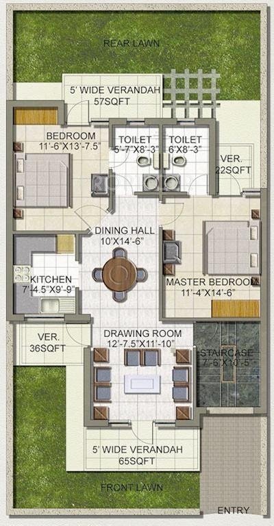 SS The Lilac (2BHK+2T (1,100 sq ft) 1100 sq ft)