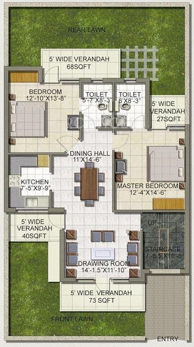 SS The Lilac (2BHK+2T (1,150 sq ft) 1150 sq ft)