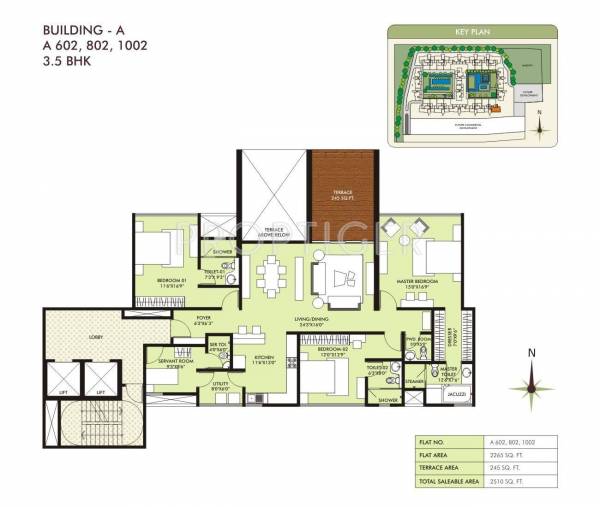 Marvel Sangria (3BHK+3T (2,510 sq ft)   Servant Room 2510 sq ft)