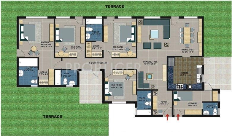 Piedmont Taksila Heights (4BHK+5T (3,468 sq ft) + Servant Room 3468 sq ft)