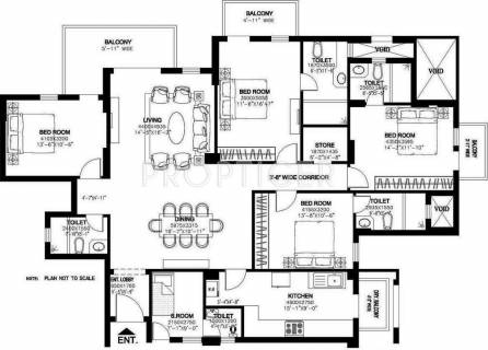 2230 Sq Ft 4 Bhk Floor Plan Image Dlf New Town Heights Available