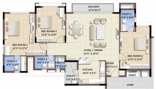 Purva Whitehall (3BHK+4T (1,867 sq ft) 1867 sq ft)