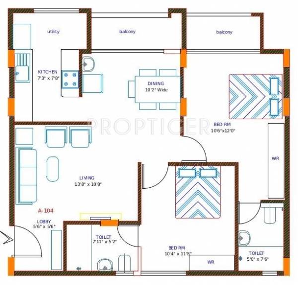 Manar Manha (2BHK+2T (1,228 sq ft) 1228 sq ft)
