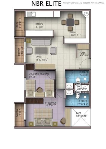 NBR NBR Elite (2BHK+2T (1,070 sq ft) 1069.7 sq ft)