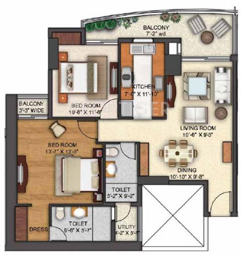 Shipra Sky City (2BHK+2T (1,425 sq ft) 1425 sq ft) Shipra Sky City (2BHK+2T (1,425 sq ft) 1425 sq ft)