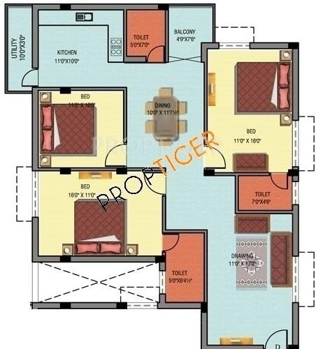 Abhinitha Vikas Flora (3BHK+3T (1,560 sq ft) 1560 sq ft) Abhinitha Vikas Flora (3BHK+3T (1,560 sq ft) 1560 sq ft)