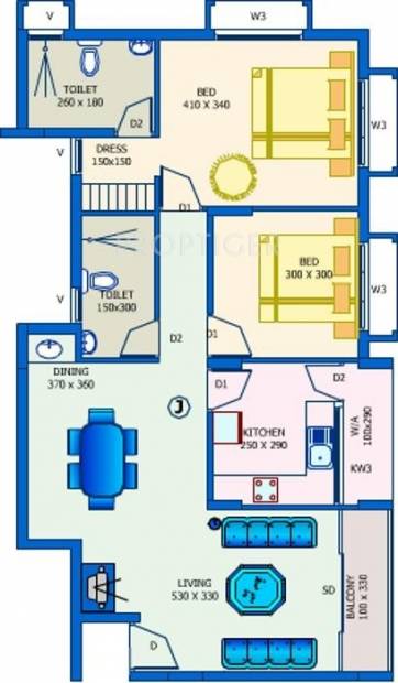 Anvita Anvita Residency (2BHK+2T (1,204 sq ft) 1204 sq ft)