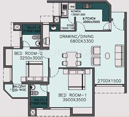 Nagpal Sapphire Heights (2BHK+2T (1,128 sq ft) 1128 sq ft)