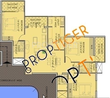 Marian Projects Manjuniketan Apartment Floor Plan (3BHK+3T)