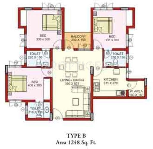 Kristal Onyx D (3BHK+3T (1,339 sq ft) 1339 sq ft) Kristal Onyx D (3BHK+3T (1,339 sq ft) 1339 sq ft)