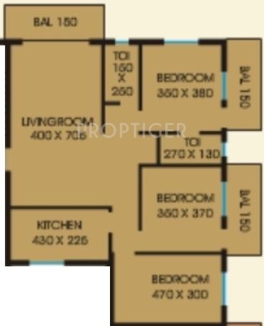 Floor Plan (3BHK+3T) CV Constructions Darius Avenue Floor Plan (3BHK+3T)