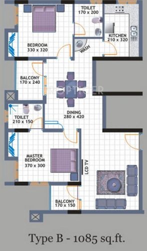 Artech Deepam (2BHK+2T (1,085 sq ft) 1085 sq ft) Artech Deepam (2BHK+2T (1,085 sq ft) 1085 sq ft)