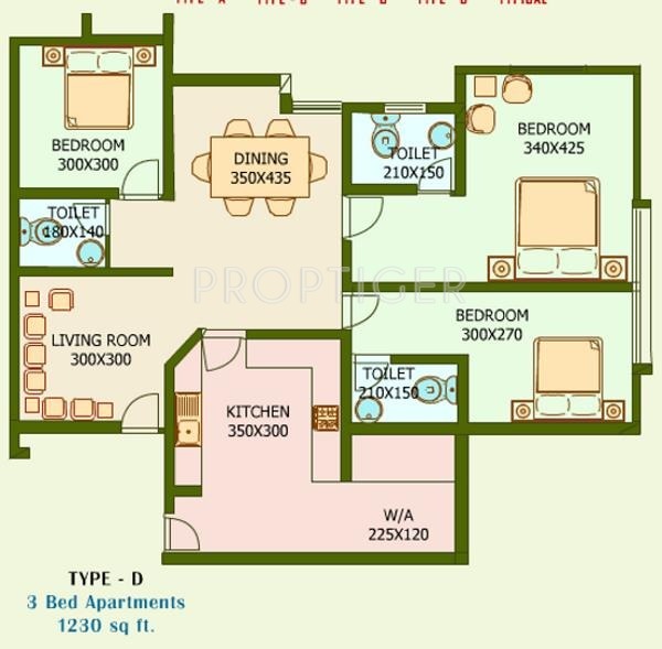 K P Varkey and V S Builders Golden Gate (3BHK+2T (1,230 sq ft) 1230 sq ft)