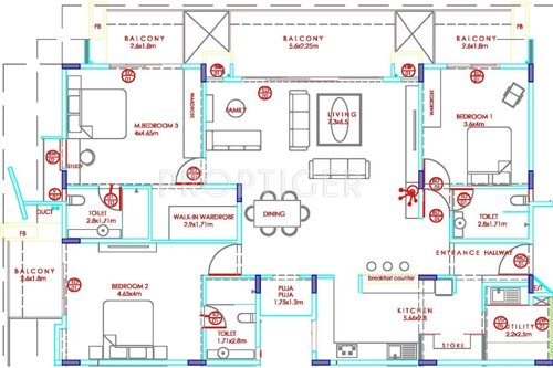 Vaishnavi Prime (3BHK+3T (2,455 sq ft)   Pooja Room 2455 sq ft)
