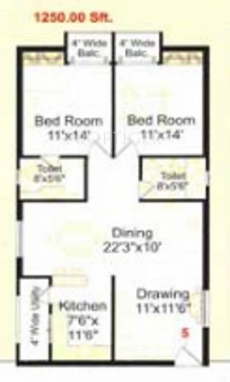 Pavani Parkwest (2BHK+2T (1,250 sq ft) 1250 sq ft) Pavani Parkwest (2BHK+2T (1,250 sq ft) 1250 sq ft)