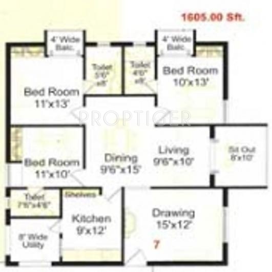 Pavani Parkwest (3BHK+3T (1,605 sq ft) 1605 sq ft) Pavani Parkwest (3BHK+3T (1,605 sq ft) 1605 sq ft)