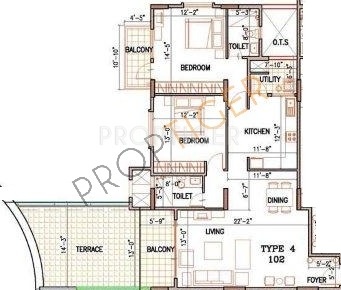 Ajmera Infinity (2BHK+2T (1,425 sq ft) 1425 sq ft)