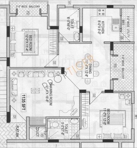 Elite Kempton Kourt (2BHK+2T (1,135 sq ft) 1135 sq ft) Elite Kempton Kourt (2BHK+2T (1,135 sq ft) 1135 sq ft)