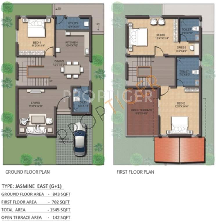 Jain Villa Vivianaa (3BHK+3T (1,545 sq ft) 1545 sq ft)