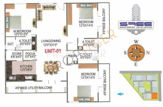 Sree Maheswara Sree Narida (3BHK+3T (1,884 sq ft) 1884 sq ft)