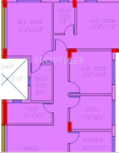 Siddha Silver Pines (3BHK+3T (1,740 sq ft) + Study Room 1740 sq ft)