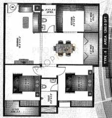 Malibu Bonita (2BHK+2T (1,260 sq ft) 1260 sq ft)