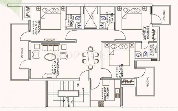 Ansal Sovereign Floors (3BHK+3T (1,394 sq ft) 1394 sq ft)
