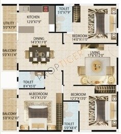 ATZ Grandeur (3BHK+3T (1,856 sq ft) 1856 sq ft)