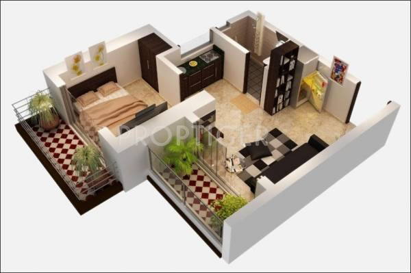 Ravi Gaurav Legend (1BHK+2T (765 sq ft) + Study Room 765 sq ft)