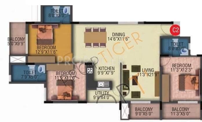 Veracious Vani Villas (3BHK+3T (1,670 sq ft) 1670 sq ft)