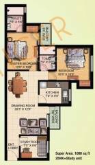 Eldeco Central Park (2BHK+2T (1,113 sq ft)   Study Room 1113 sq ft)