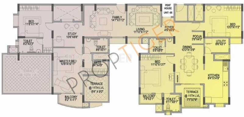 Oceanus Vista Phase 1 (4BHK+4T (2,465 sq ft) + Study Room 2465 sq ft)