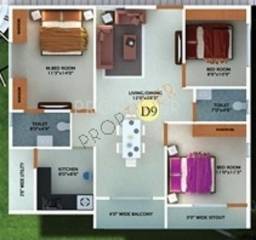 Fortuna White Wings (3BHK+3T (1,249 sq ft) 1249 sq ft)