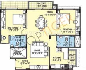 Paramount Pilatus (2BHK+2T (1,120 sq ft) 1120 sq ft)